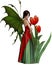 Dark Haired Red Tulip Fairy