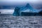 Dark harsh Arctic in high latitudes and icebergs