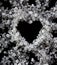 Dark heart valentine white transparent salt crystals
