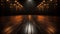 Dark Hickory Floor with Orange Spotlight - AI Generated