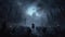 Dark Horsemen In Haunting Woodland: A Misty Zombiecore Scene