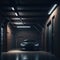 Dark Industrial Garage Interior, Brick Wall, Metal And Concrete Textures, Hangar Hallway, , Generative Ai