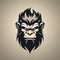 Dark And Intense Gorilla Head Logo Illustration