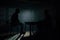 Dark Interrogation room with detective and suspect or victim, atmosphere of Jail room Generative Ai