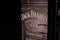 Dark Jack Daniels Old No.7 label on a liter bottle. Close-up. The whiskey produced in Tennessee USA is popular all over