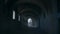 Dark jail dungeon, evil fog-smoke entering from vindows.Cinemagraph.4k