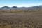 Dark lava desert - great vastness in Iceland highlands.