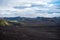 Dark lava desert - great vastness in Iceland highlands.