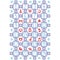 Dark, light blue and red Scandinavian inspired by Nordic Christmas advent calendar with decorative elements such as snowflakes, de