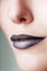 Dark lipstick make up