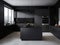 Dark matte modern kitchen room, Generative AI Illustration