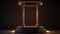 Dark matte pedestal podium stand and glowing hanging ring with glowing lights for your product display.