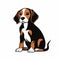 Dark And Minimalist Beagle Dog Vector Illustration