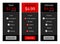 Dark modern pricing list with red recommended opti