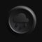 Dark Monochromatic Weather Forecast Icon. Isolated 3D Round Button