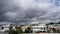 Dark Monsoon Clouds over residential housing in Dehradun City, Uttarakhand India