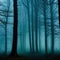 A dark and moody forest with mist and