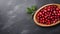 Dark And Natural: Cranberries On Wooden Dish Stock Photo