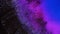 Dark neon blue purple black colors stardust and shiny particles macro. Liquid abstractions. Abstract painting texture