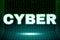 Dark neon grid cyber futuristic bold font
