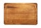 Dark oak wood cutting board isolated on white