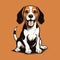 Dark Orange Beagle Dog Illustration For Mobile Phone