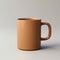 Dark Orange Flat White Mug Mockup For 3d Rendering