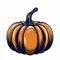 Dark Orange And Navy Pumpkin Icon Vector For Halloween