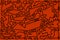 Dark orange pattern, shapes with black edges, irregularly formed shapes for textile, fabric, wallpaper, packaging print