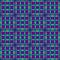 Dark oriental tile from intersecting green squares and purple curly rhombuses