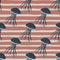 Dark pale jellyfish silhouettes seamless doodle pattern. Simple wild animalistic print with stripped maroon background