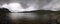 Dark panorama of lake Abiskojaure in Abisko National Park, Sweden