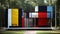 Dark Park De Stijl Painting