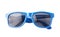 Dark plastic sunglasses isolated