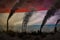 Dark pollution, fight against climate change concept - plant pipes dense smoke on Luxembourg flag background - industrial 3D