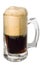 Dark porter beer with froth head, clipping path