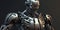 dark portrait of humanoid robot,