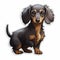 Dark Proportions: Detailed Dachshund Sticker With Toy-like Charm