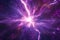 Dark purple background with bright lightning in the center. Concept Lighting Effects, Purple