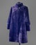 Dark purple Mouton fur coat with mink trim, mink stand collar. Fit-and-flare silhouette