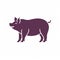 Dark Purple Pig Logo Vector Template
