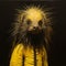 Dark Realism: A Captivating Painting Of A Yellow Porcupine