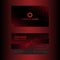 Dark red business card template gears background, engineer and mechanical concept, visiting card