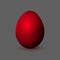 Dark red chicken egg on gray background. Happy Easter Element for design. Vector illustration. Isolated traditional Holiday Symbol