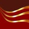 Dark red gradient abstract background. Wavy golden shaded lines.