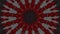 Dark red on grey kaleidoscope, vintage traditional red painted weathered wooden shutters patterns and hexagonal kaleidoscopic