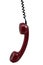 Dark red phone receiver