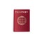 Dark red realistic passport cover mockup isolated on white background