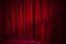 Dark red vintage velvet curtain in theatre