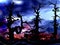 Dark and scary forest trees background